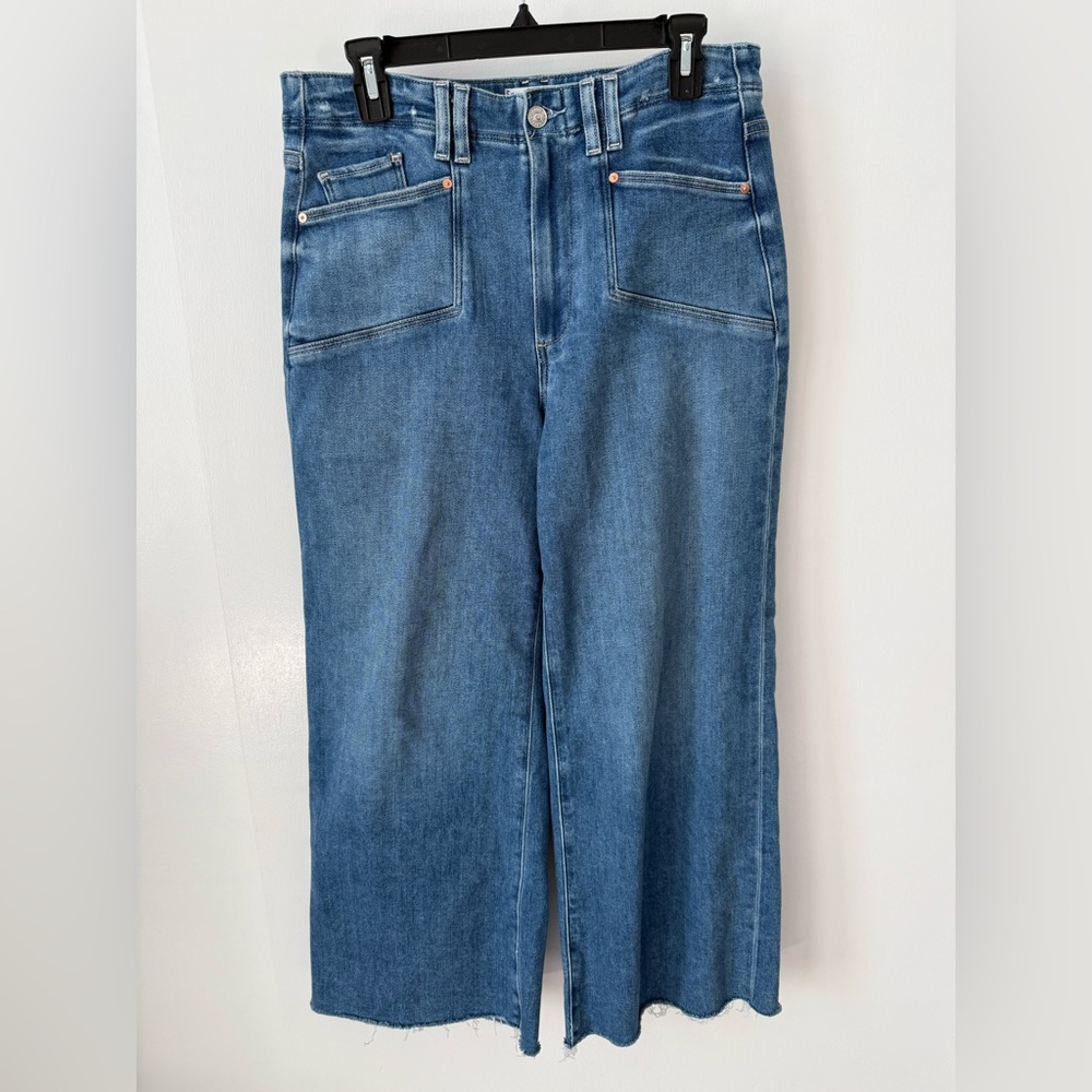 PAIGE Anessa High-Rise Wide-Leg Crop Jeans in Sunnie Distressed - Picture 5 of 15